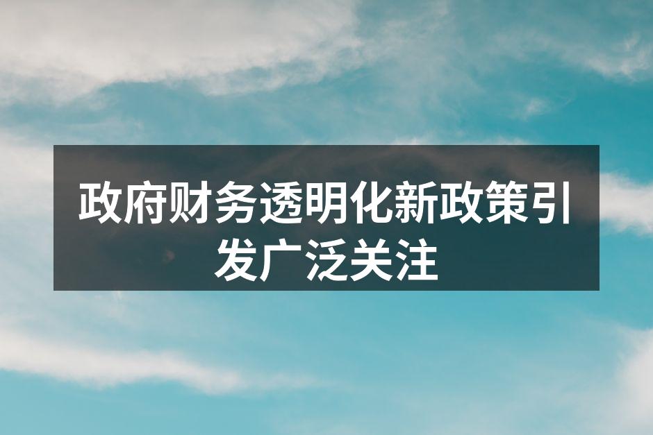 政府财务透明化新政策引发广泛关注